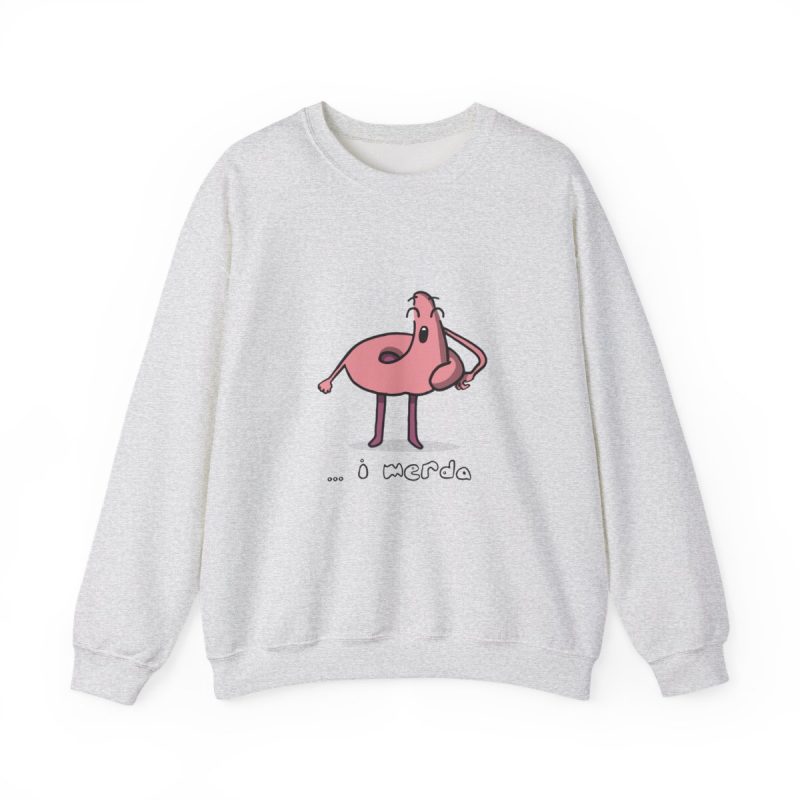 Sudadera cuello redondo - Gris ceniza - Camiseta «i merda» Sudadera cuello redondo - Gris ceniza - Camiseta «i merda»