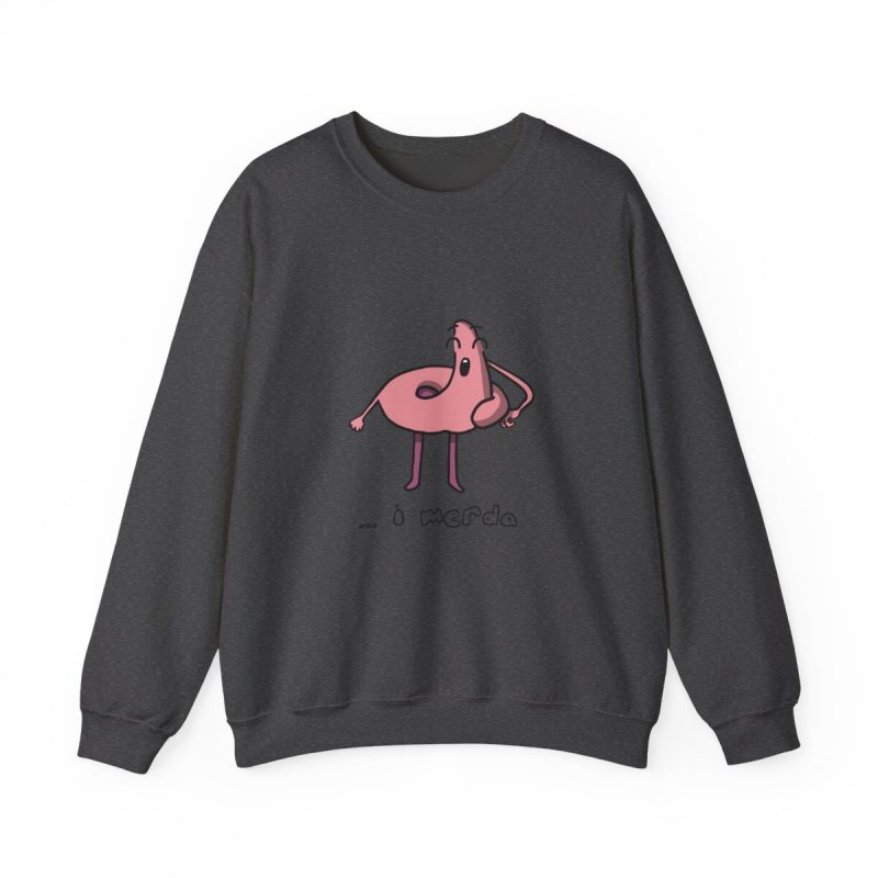 Sudadera cuello redondo - Gris oscuro jaspeado - Camiseta «i merda»