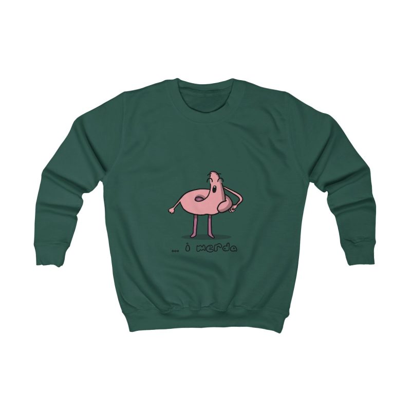 Sudadera infantil - Verde botella - Camiseta «i merda»