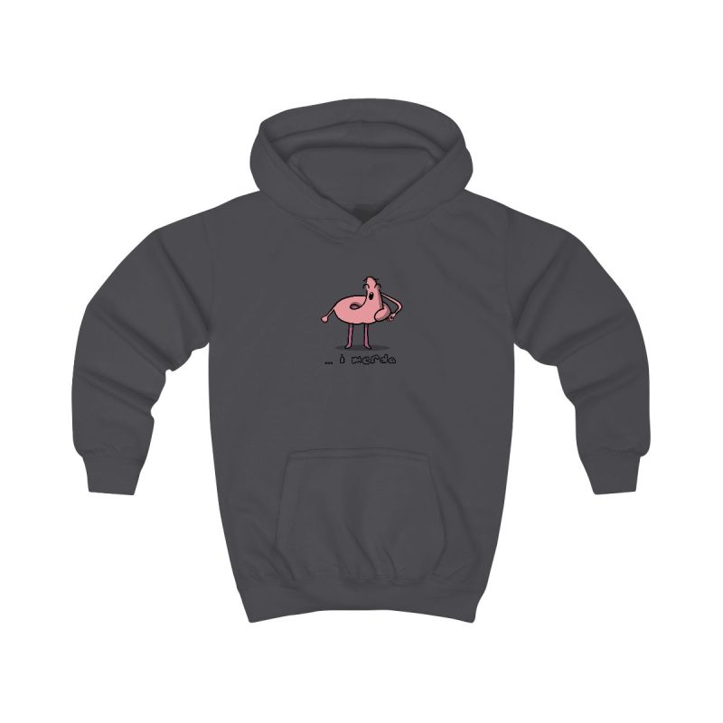 Sudadera con capucha infantil - Gris marengo - Camiseta «i merda»