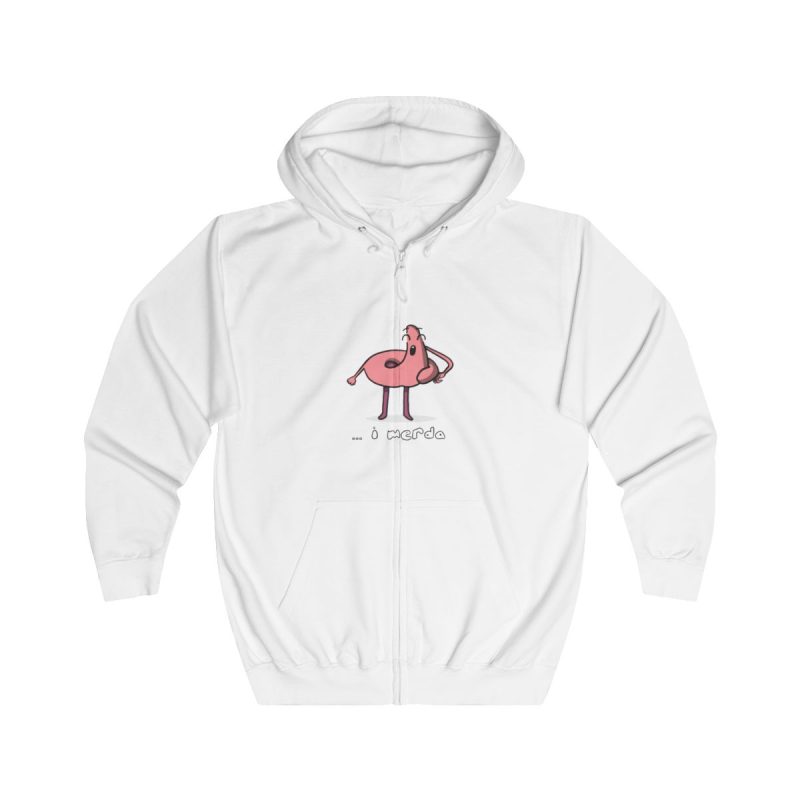 Sudadera con capucha y cremallera - Blanco artico - Camiseta «i merda» Sudadera con capucha y cremallera - Blanco artico - Camiseta «i merda»