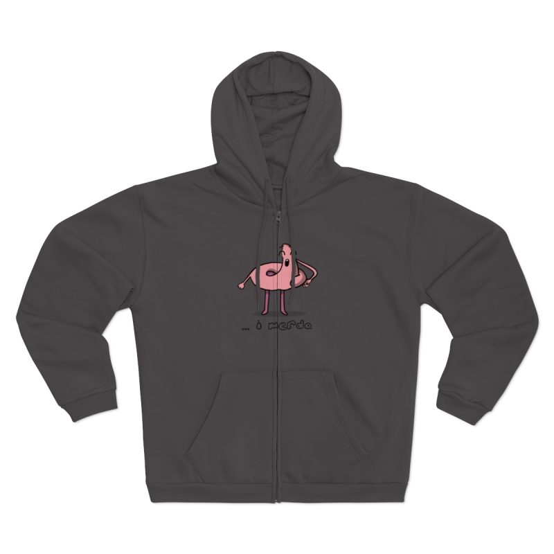 Sudadera capucha con cremallera premium - Antracita - Camiseta «i merda» Sudadera capucha con cremallera premium - Antracita - Camiseta «i merda»