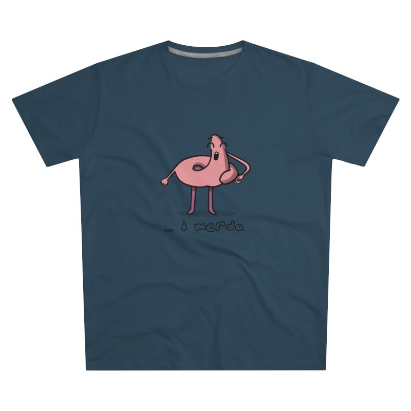Camiseta hombre corte moderno - Azul vaquero - Camiseta «i merda»