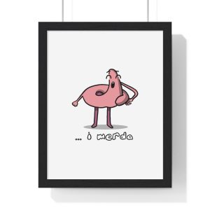 Poster enmarcado vertical - Negro - Camiseta «i merda»