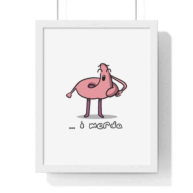 Poster enmarcado vertical - Blanco - Camiseta «i merda»