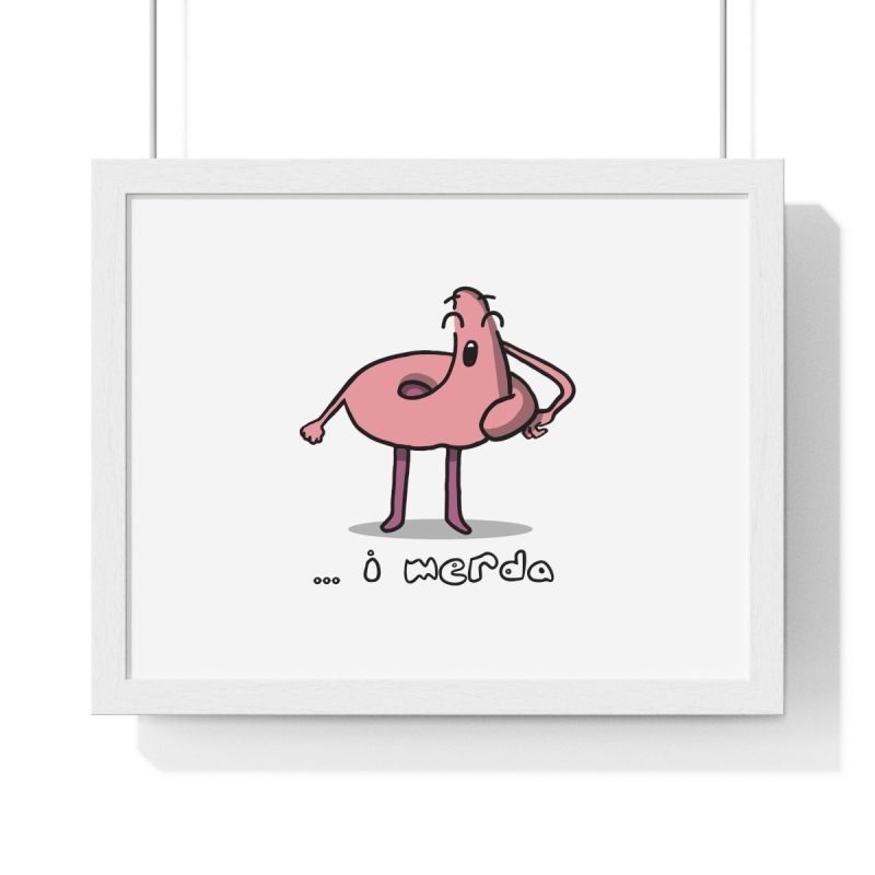 Poster enmarcado horizontal - Blanco - Camiseta «i merda»