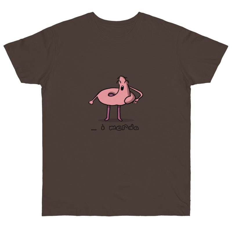 Camiseta punto liso - Marron oso - Camiseta «i merda»