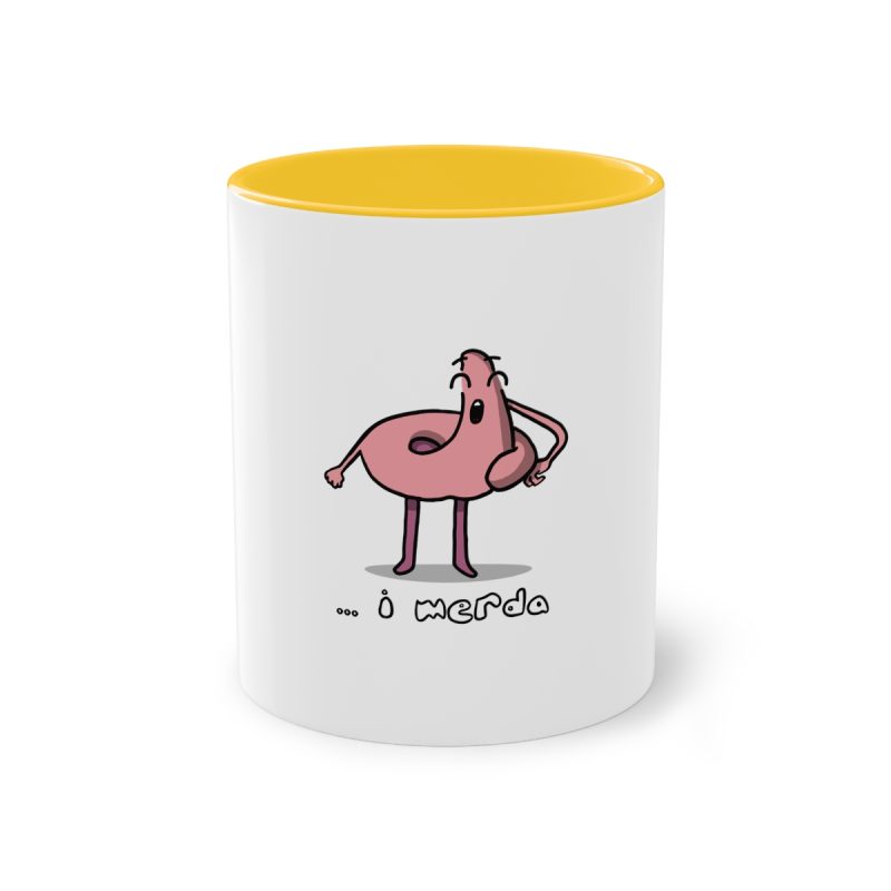 Taza bicolor - Amarillo dorado - Camiseta «i merda»