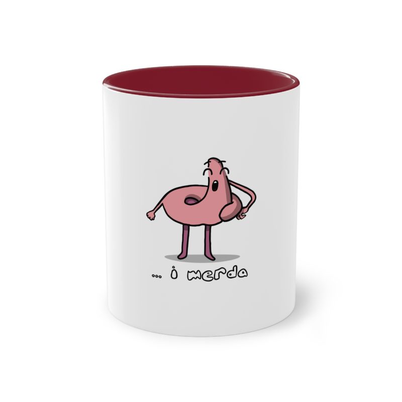 Taza bicolor - Granate - Camiseta «i merda»