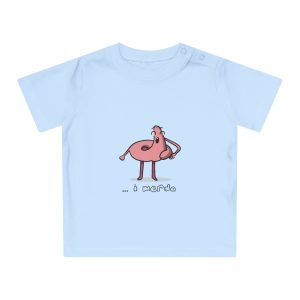Camiseta de bebe - Azul empolvado - Camiseta «i merda»