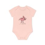 Body bebe manga corta organico - Rosa empolvado - Camiseta «i merda»