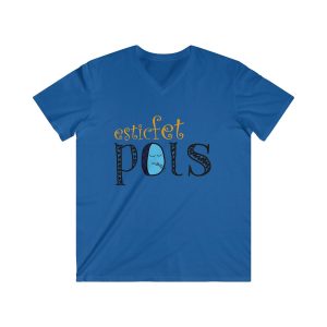 Camiseta hombre entallada cuello de pico - Azul royal - Esic fet polç