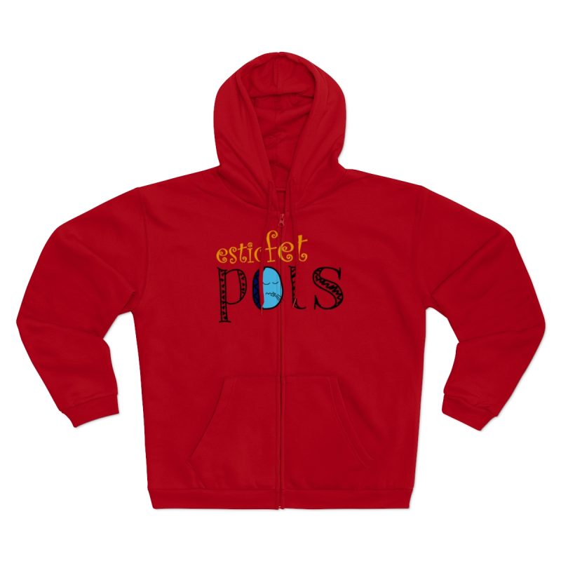 Sudadera capucha con cremallera premium - Rojo - Esic fet polç