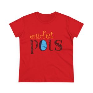 Camiseta mujer algodon medio - Rojo - Esic fet polç