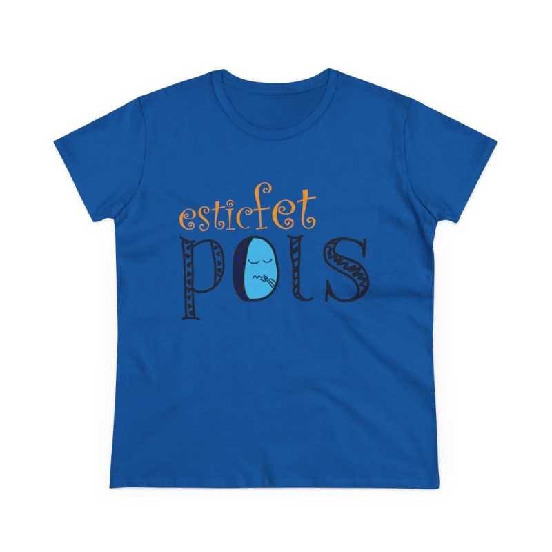 Camiseta mujer algodon medio - Azul royal - Esic fet polç