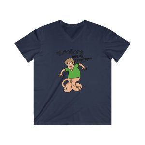 Camiseta hombre entallada cuello de pico - Azul marino - Collons