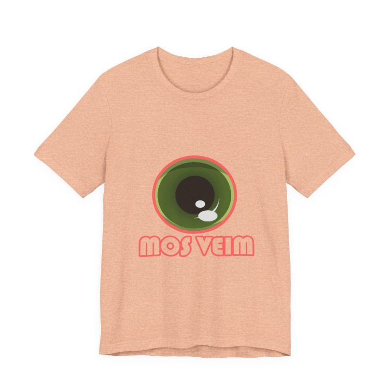Camiseta jersey manga corta - Melocoton jaspeado - Camiseta «Mos veim» rosa