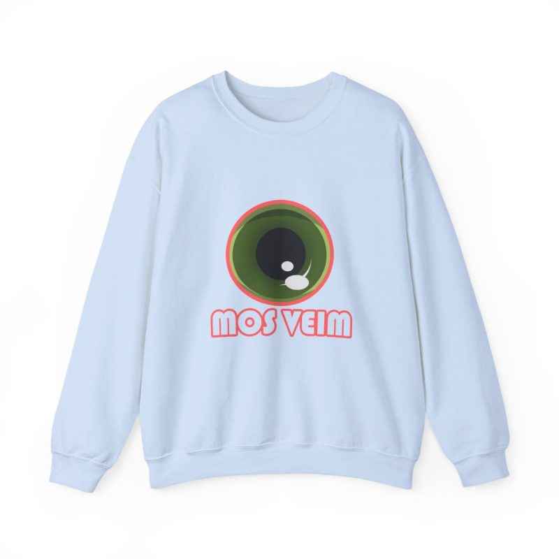 Sudadera cuello redondo - Azul claro - Camiseta «Mos veim» rosa