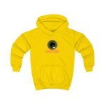 Sudadera con capucha infantil - Amarillo sol - Camiseta «Mos veim» rosa