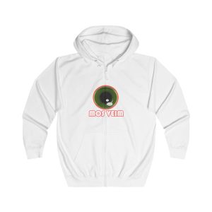 Sudadera con capucha y cremallera - Blanco artico - Camiseta «Mos veim» rosa