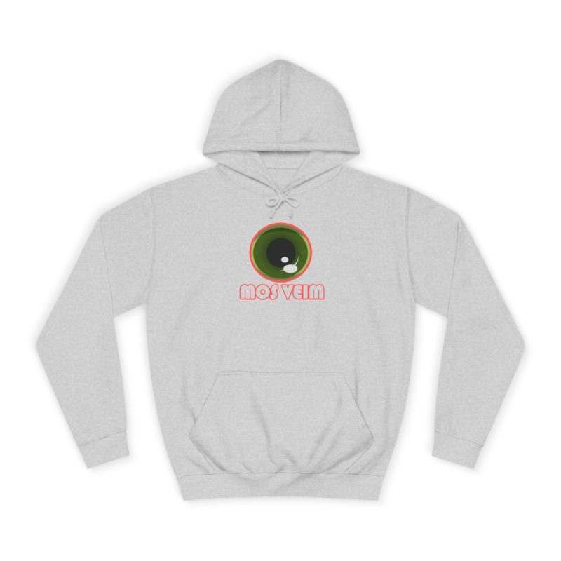 Sudadera universitaria - Gris jaspeado claro - Camiseta «Mos veim» rosa