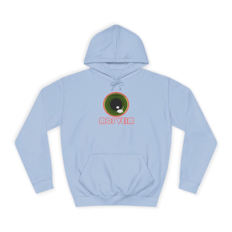 Sudadera universitaria - Azul cielo - Camiseta «Mos veim» rosa