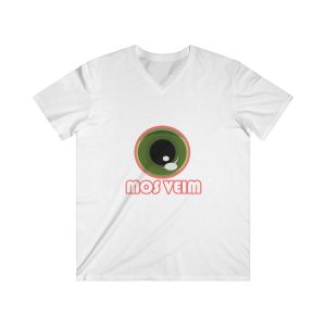 Camiseta hombre entallada cuello de pico - Blanco - Camiseta «Mos veim» rosa