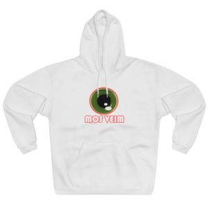 Sudadera con capucha cerrada - Blanco - Camiseta «Mos veim» rosa