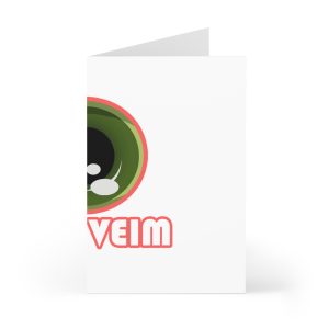 Tarjetas de felicitacion (7 uds.) - Camiseta «Mos veim» rosa