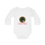 Body bebe manga larga organico - Blanco - Camiseta «Mos veim» rosa