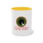 Taza bicolor - Amarillo dorado - Camiseta «Mos veim» rosa