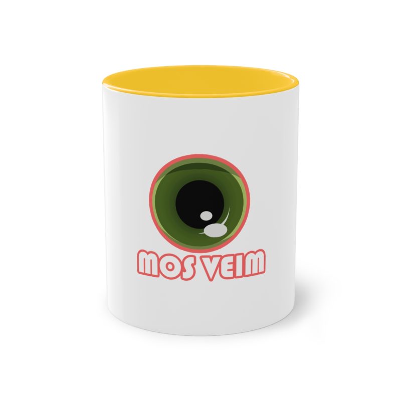 Taza bicolor - Amarillo dorado - Camiseta «Mos veim» rosa