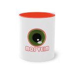 Taza bicolor - Rojo - Camiseta «Mos veim» rosa