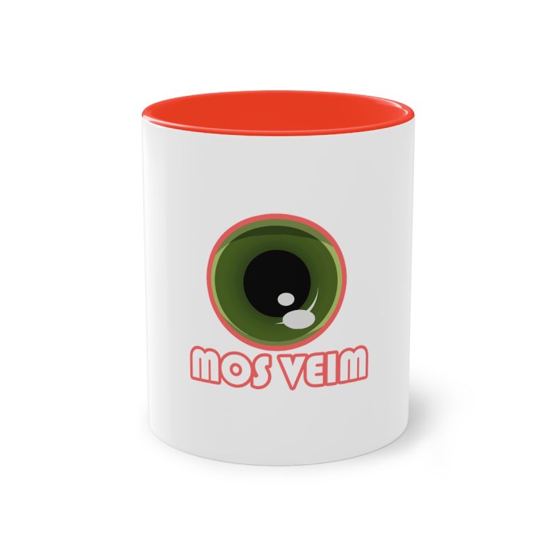 Taza bicolor - Rojo - Camiseta «Mos veim» rosa