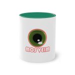 Taza bicolor - Verde oscuro - Camiseta «Mos veim» rosa