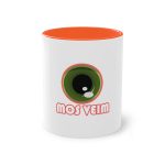 Taza bicolor - Naranja - Camiseta «Mos veim» rosa