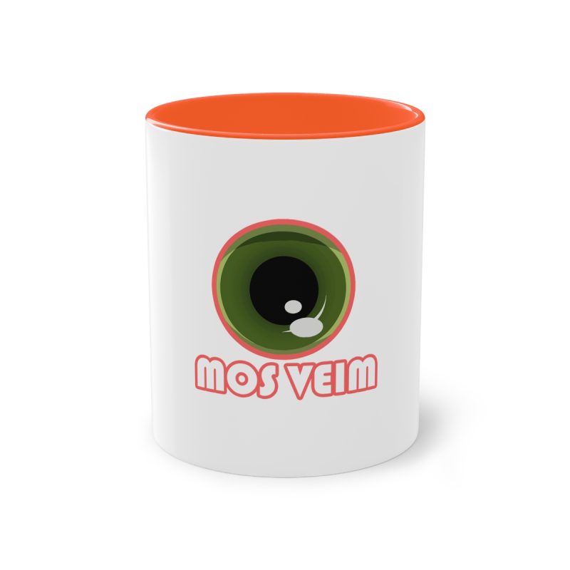 Taza bicolor - Naranja - Camiseta «Mos veim» rosa