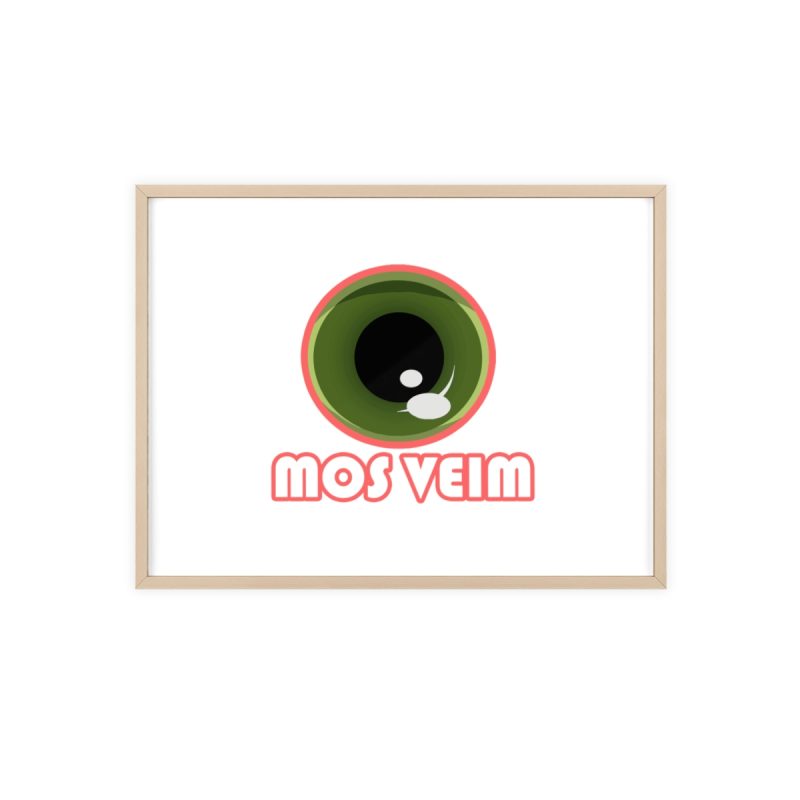 Poster con marco de madera - Marco de madera natural - Camiseta «Mos veim» rosa