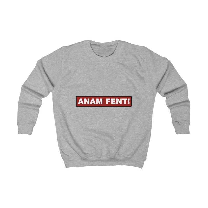 Sudadera infantil - Gris jaspeado claro - Camiseta «ANAM FENT!» Sudadera infantil - Gris jaspeado claro - Camiseta «ANAM FENT!»