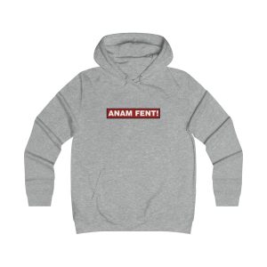 Sudadera universitaria mujer - Gris jaspeado claro - Camiseta «ANAM FENT!»