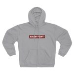 Sudadera capucha con cremallera premium - Gris jaspeado claro - Camiseta «ANAM FENT!»