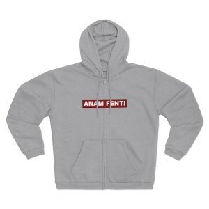 Sudadera capucha con cremallera premium - Gris jaspeado claro - Camiseta «ANAM FENT!»