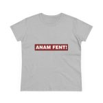 Camiseta mujer algodon medio - Gris deportivo - Camiseta «ANAM FENT!» Camiseta mujer algodon medio - Gris deportivo - Camiseta «ANAM FENT!»