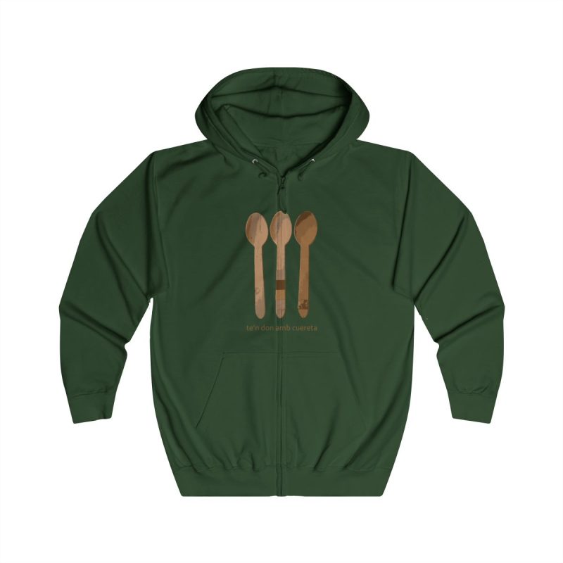 Sudadera con capucha y cremallera - Verde botella - Cuereta
