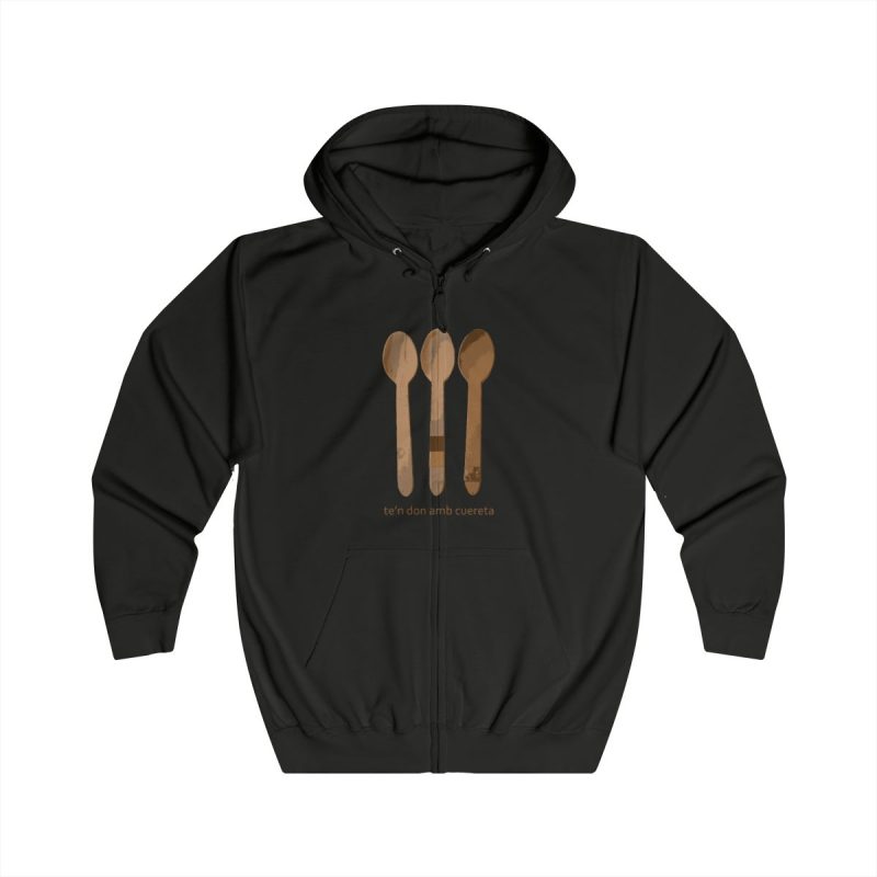 Sudadera con capucha y cremallera - Negro azabache - Cuereta