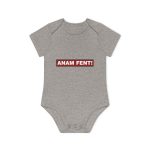 Body bebe manga corta organico - Gris jaspeado melange - Camiseta «ANAM FENT!»