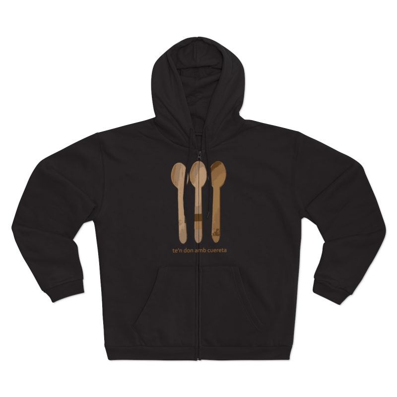 Sudadera capucha con cremallera premium - Negro - Cuereta Sudadera capucha con cremallera premium - Negro - Cuereta