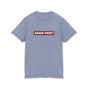 Camiseta lavado acido cuello redondo - Azul vintage - Camiseta «ANAM FENT!»