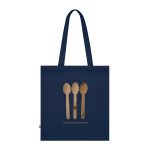 Bolsa de algodon organico - Azul marino frances - Cuereta