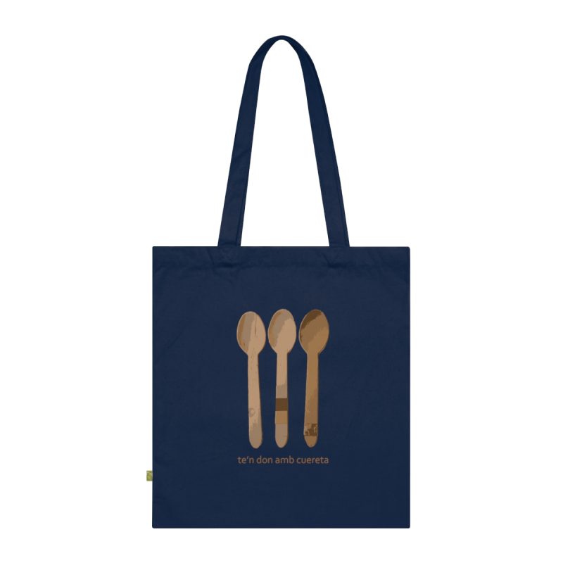 Bolsa de algodon organico - Azul marino frances - Cuereta